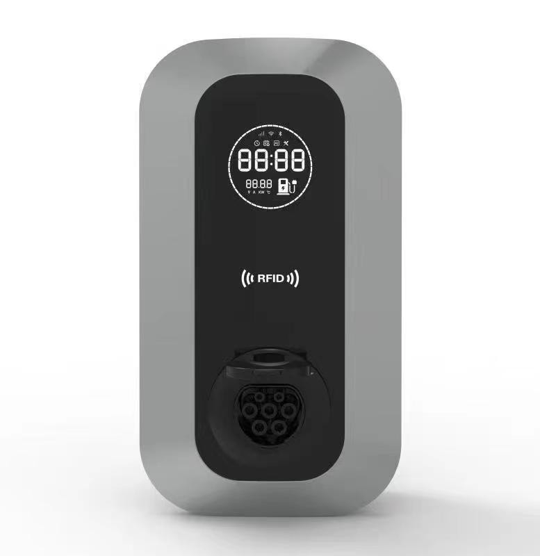 AMP07-C Wall Mount 7kW AC EV Charging Station featuring 32A Current and CE Certification