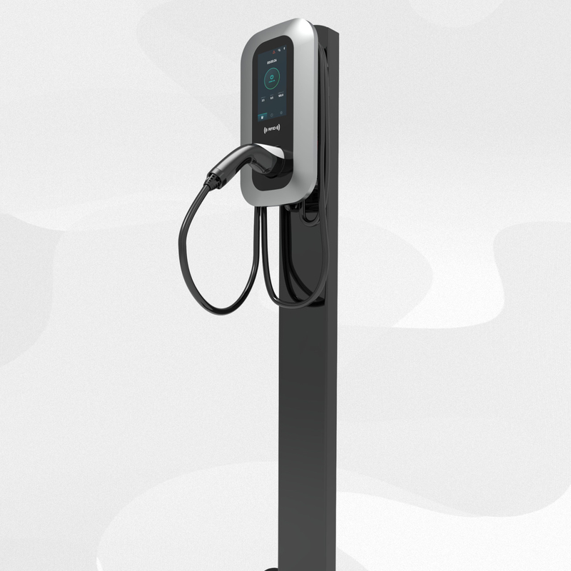 7kW AC EV Charging Station with Type-2 Outlet Wall or Pedestal Mount Options